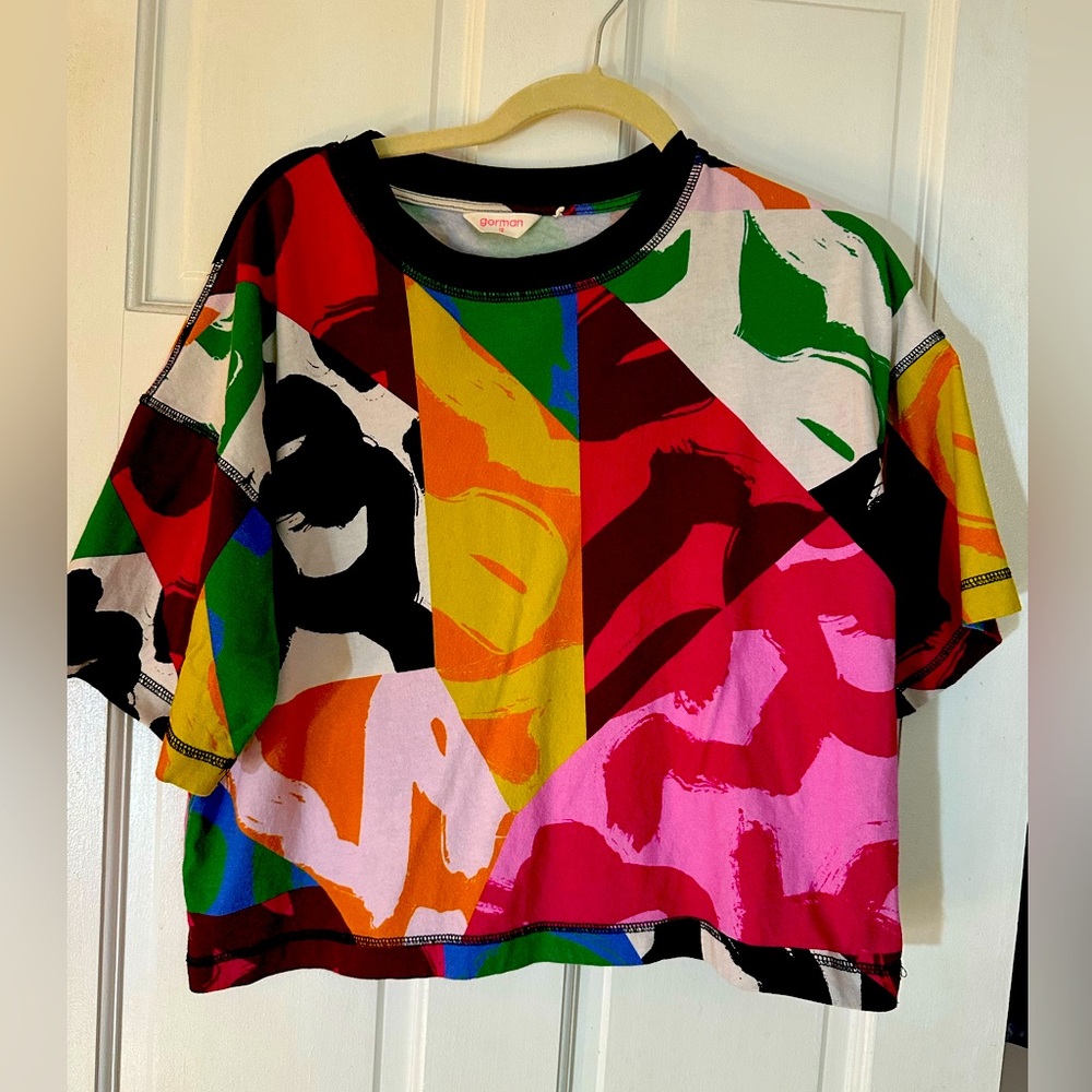 Gorman Clothing Australian Short Sleeve T Shirt Colorful Pattern Graphic